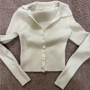 Aerie Cream Ribbed Women's Sweater XS